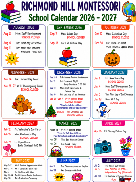 2026–2027 School Calendar -
